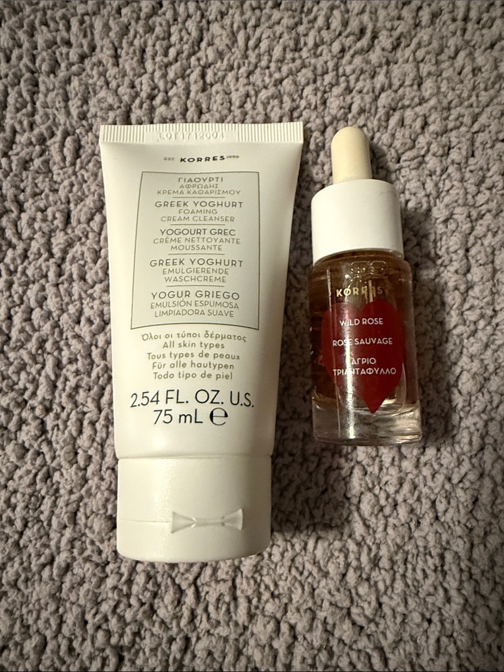 Korres White & Red Greek Yoghurt Foaming Cream Cleanser + Wild Rose Oil